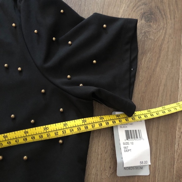 MISSGUIDED Stud Detail Dress. Black - Picture 5 of 6